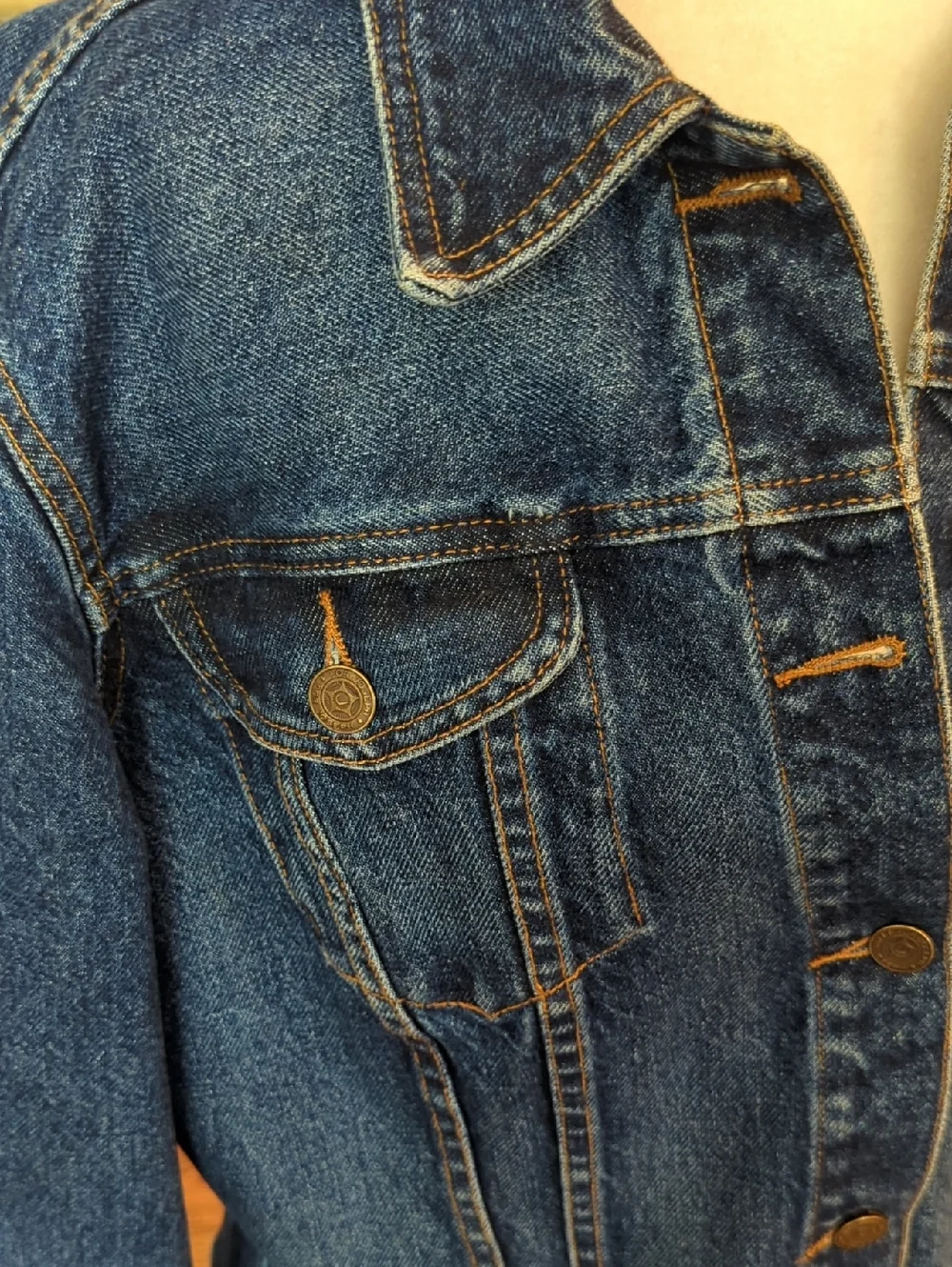 Y2K For Joseph Trucker Style Denim Jean classic Preppy Jacket Sz L